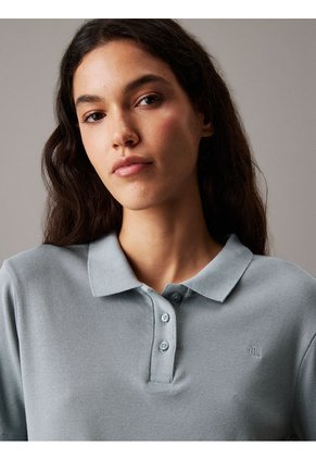 Polo Azul Slim De Punto De Algodón Calvin Klein