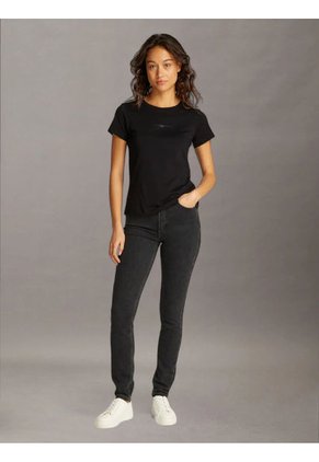 Camiseta Negra Slim Con Logo Calvin Klein