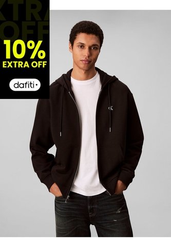 Buzo Negro Con Capota Y Cierre De Cremallera Calvin Klein Calvin Klein