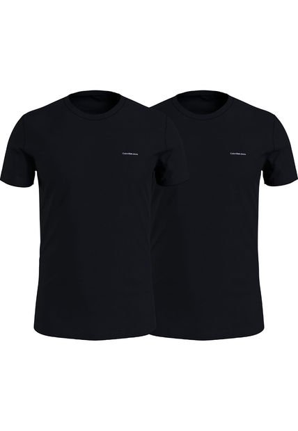 2 Pack De Camiseta Negras Slim Para Hombre Calvin Klein