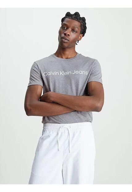 Camiseta Gris Con Logo Para Hombre