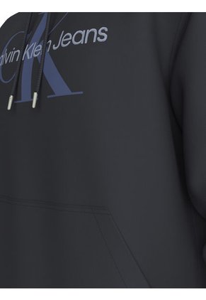 Buzo Negro Con Capota Con Monograma Calvin Klein