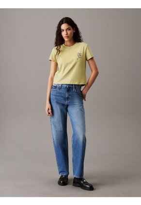 Camiseta Verde Slim Con Logo Calvin Klein