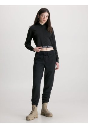 Pantalón De Chándal Holgado Con Logo Tape Mujer Negro Calvin Klein