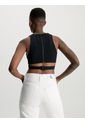 Crop Top Negro Con Recorte Y Cierre En La Espalda Para Mujer Calvin Klein de Calvin Klein