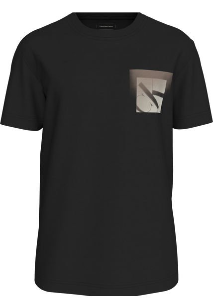 Camiseta Negra Suave Con Monograma En Caja Calvin Klein