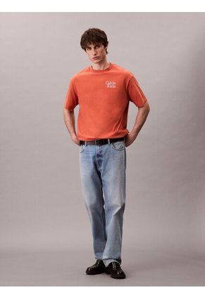 Camiseta Roja Holgada Con Logo Gráfico Con Letras Calvin Klein