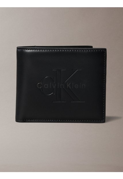 Billetera Negra Con Compartimento Para Billetes, Monedero Y RFID Calvin Klein