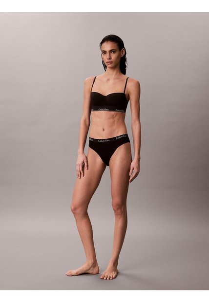 Brasier Negro Largo Balconette Con Forro Ligero - Icon Cotton Modal Calvin Klein