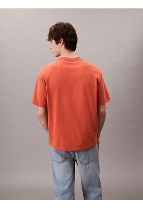 Camiseta Roja Holgada Con Logo Gráfico Con Letras Calvin Klein