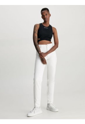 Crop Top Negro Con Recorte Y Cierre En La Espalda Para Mujer Calvin Klein