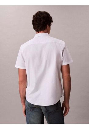 Camisa Blanca Oxford Clásica De Manga Corta Calvin Klein