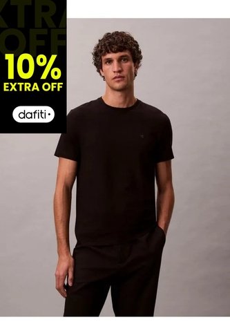 Camiseta Negra Slim De Manga Corta Calvin Klein Calvin Klein