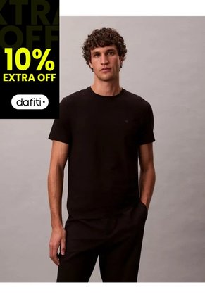 Camiseta Negra Slim De Manga Corta Calvin Klein