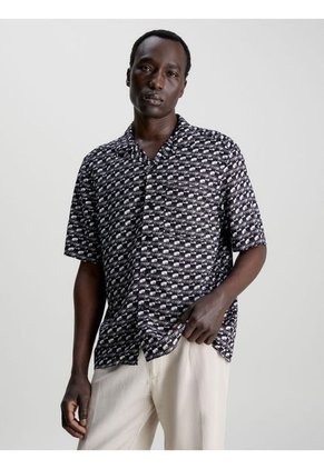 Camiseta Negro Boxy Con Estampado De Bolos Calvin Klein