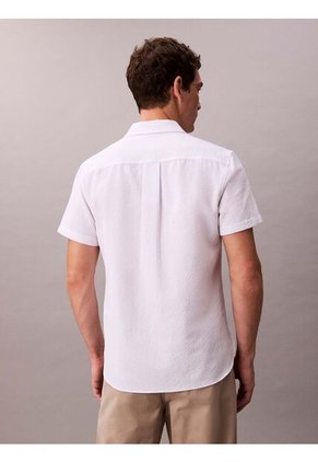 Camisa Blanca Classic De Tejido Arrugado Calvin Klein