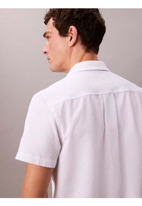 Camisa Blanca Classic De Tejido Arrugado Calvin Klein
