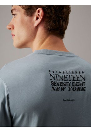 Camiseta Azul Con Logo En La Parte Trasera Calvin Klein