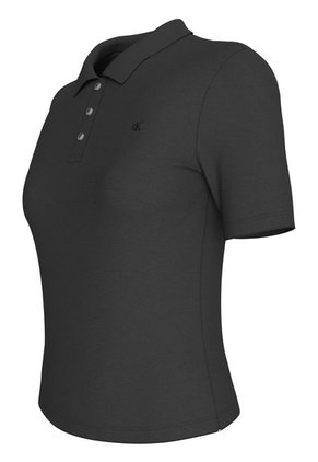 Polo Negro Slim De Punto De Algodón Calvin Klein