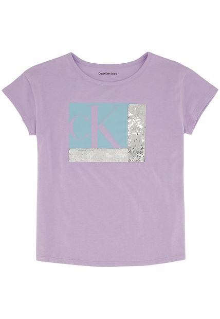 Camiseta Morado Con Lentejuelas Para Niña Calvin Klein
