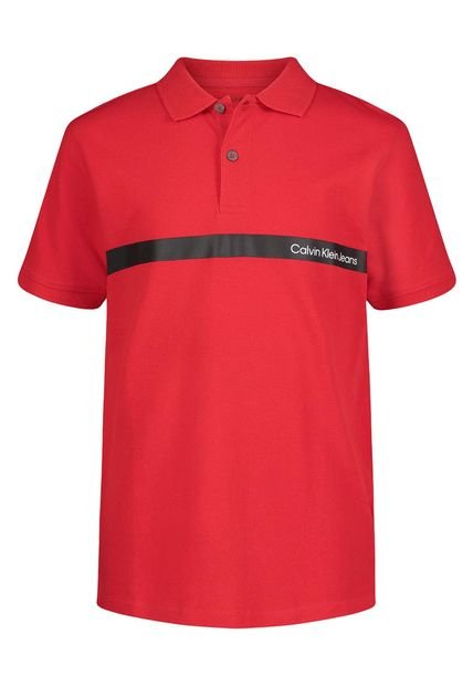 Polo Con Logo Rojo Para Niño Calvin Klein