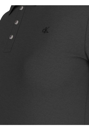 Polo Negro Slim De Punto De Algodón Calvin Klein