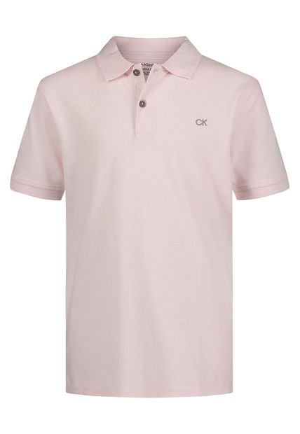 Polo Con Micro Logo Rosado Para Niño Calvin Klein