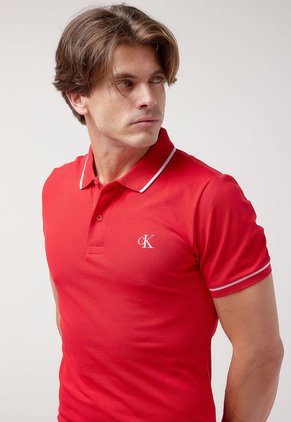 Polo Rojo-Blanco Calvin Klein