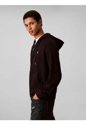 Buzo Negro Con Capota Y Cierre De Cremallera Calvin Klein
