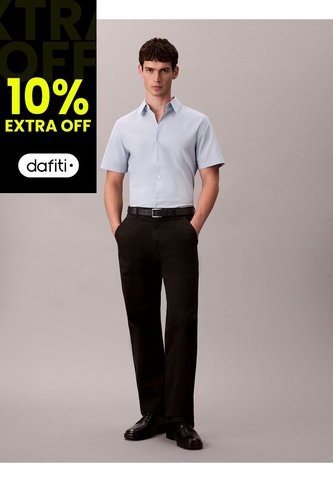 Camisa Azul Slim De Algodón Elástico Calvin Klein Calvin Klein