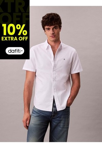 Camisa Blanca Oxford Clásica De Manga Corta Calvin Klein Calvin Klein