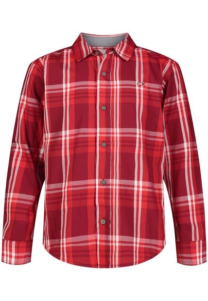 Camisa Con Estampado De Cuadros Para Niño Rojo Calvin Klein