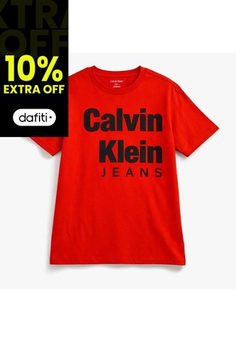 Camiseta Roja Para Niño De Manga Corta Con Gráfico Dope Calvin Klein Calvin Klein