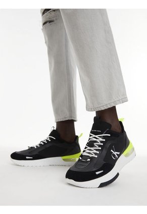 Tenis Deportivas Con Logo Hombre Negro