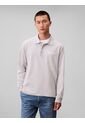 Polo Gris De Manga Larga Con Tejido Sacos / Saco Tejido Grueso Aterciopelado Calvin Klein de Calvin Klein