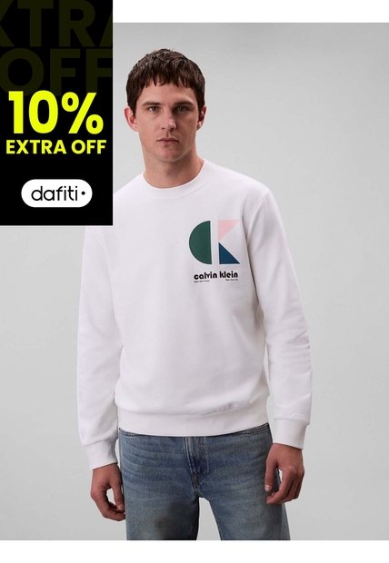 Saco Blanco De Felpa Con Logotipo Calvin Klein