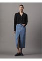 Falda Azul Denim Maxi Con Abertura Calvin Klein de Calvin Klein
