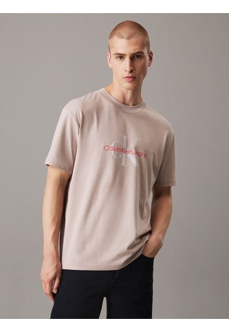 Camiseta Beige Con Monograma Calvin Klein Calvin Klein