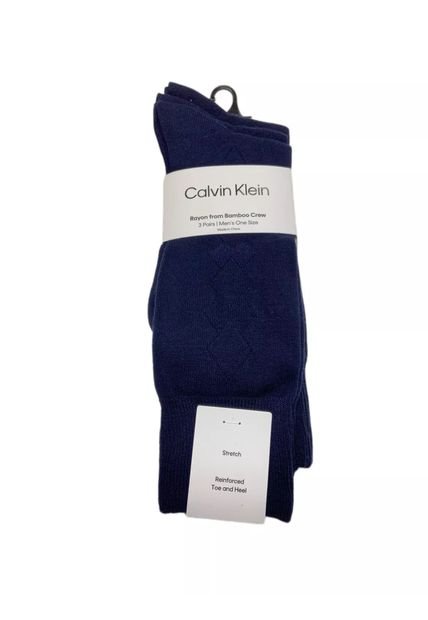 Pack Azul De 3 Medias Con Textura Bambú Calvin Klein