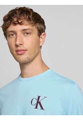 Camiseta Azul Cielo Con Monograma 30s Calvin Klein