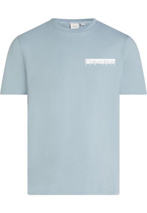 Camiseta Azul Con Logotipo En Caja Calvin Klein