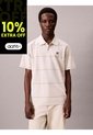 Polo Beige Sencillo Con Raya Texturizada Calvin Klein de Calvin Klein