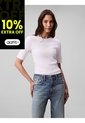 Camiseta Blanca De Algodón Con Logotipo Calvin Klein de Calvin Klein
