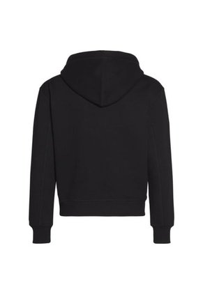 Sudadera De Felpa De Mezcla De Algodón Con Capucha Negro Calvin Klein