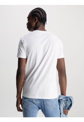Camiseta Slim Con Monograma Hombre Blanco Calvin Klein