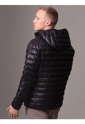 Chaqueta Negra Acolchada Con Capota Calvin Klein