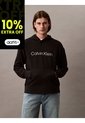Buzo Negro Con Capota De Felpa Con Logo Estándar Calvin Klein de Calvin Klein