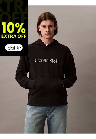 Buzo Negro Con Capota De Felpa Con Logo Estándar Calvin Klein Calvin Klein