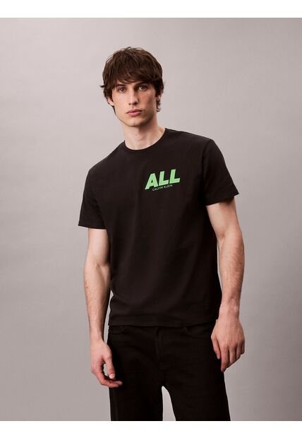 Camiseta Negra Con Estampado Gráfico All Calvin Klein