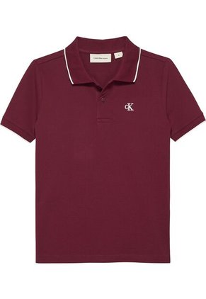 Polo Vino Tinto Regular Con Ribetes A Contraste Calvin Klein